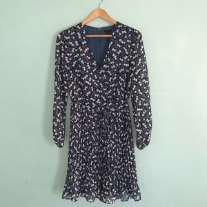 Ann Taylor floral pleated wrap dress